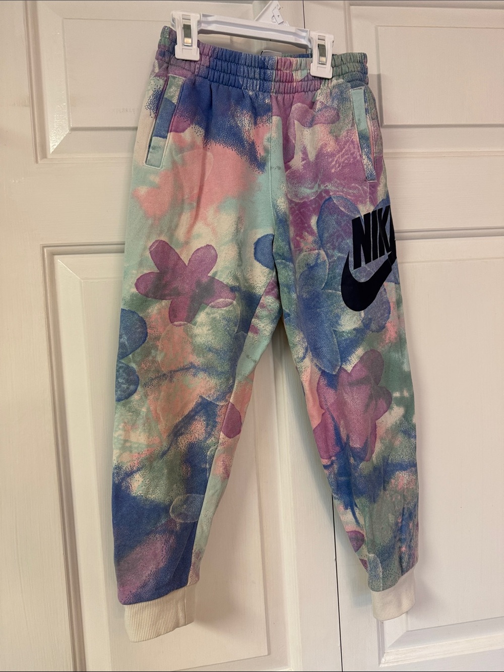 Nike Kids Pastel Multicolor Floral Tie-Dye Joggers